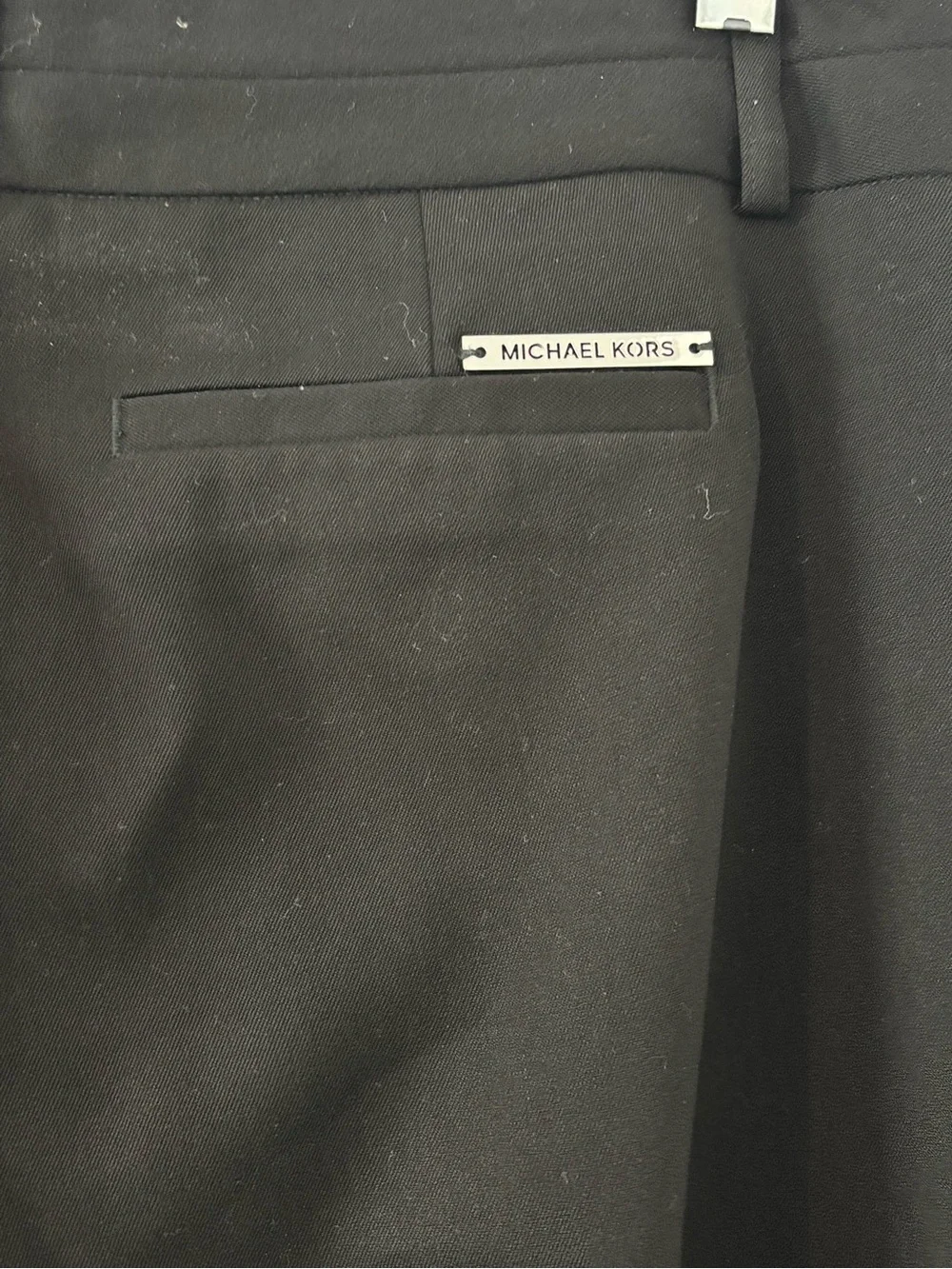 Michael Kors Low Rise Wide-Leg Black Dress Pant